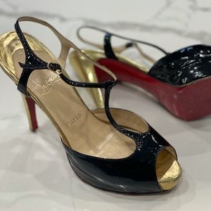 Authentic Christian Louboutin Ernesto Plateau Heels 38 w/box, bag, orig. receipt